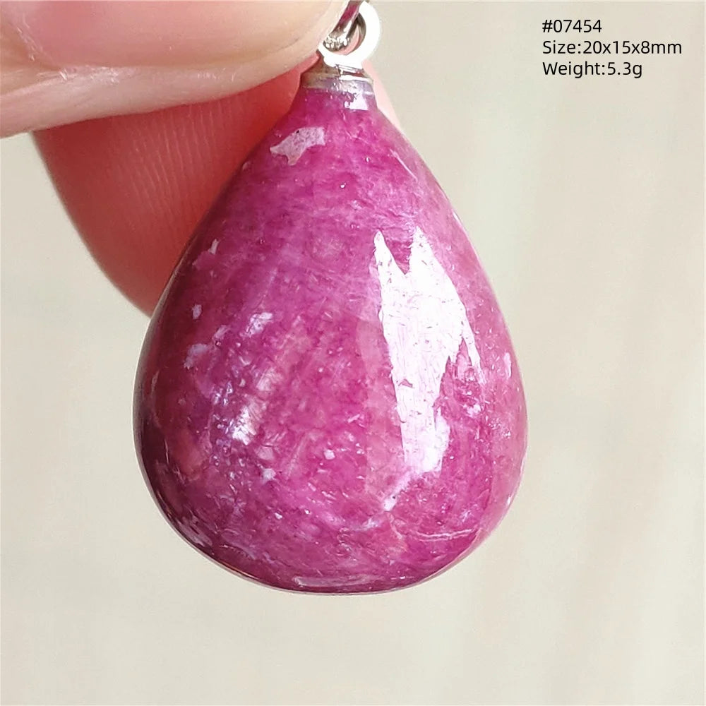 Natural Red Ruby Pendant Jewelry Love Heart Watermelon Ruby Zoisite Necklace Women Men 925 Sterling Silver AAAAA by Reinvent Yourself