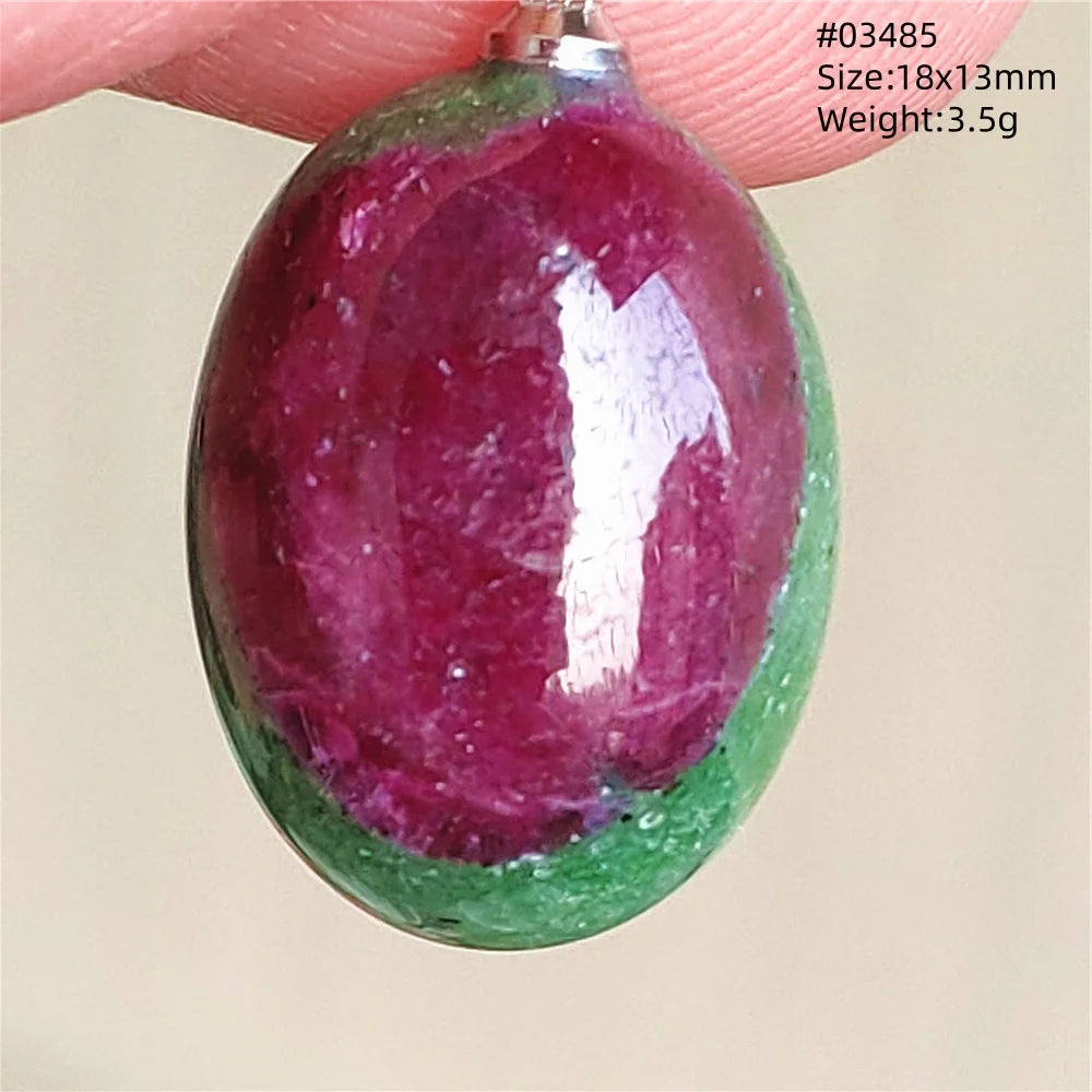 Natural Red Ruby Pendant Jewelry Love Heart Watermelon Ruby Zoisite Necklace Women Men 925 Sterling Silver AAAAA by Reinvent Yourself