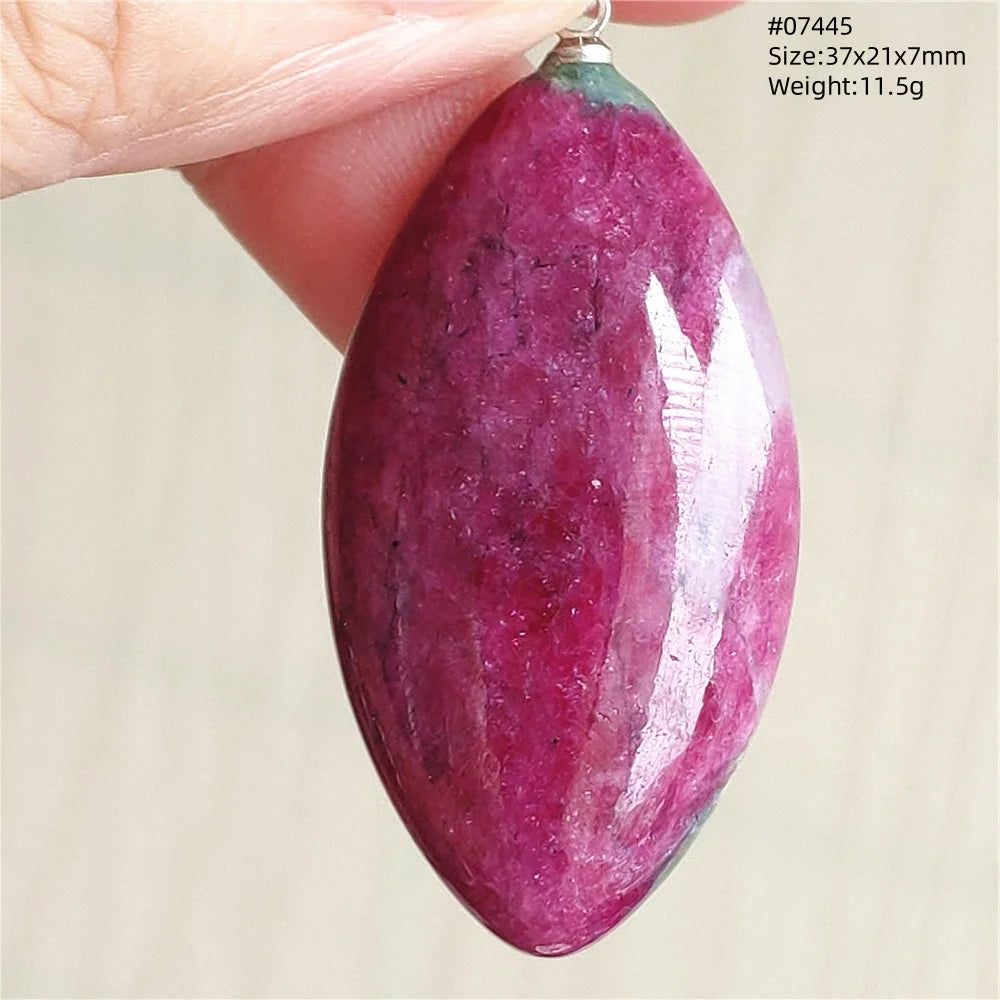 Natural Red Ruby Pendant Jewelry Love Heart Watermelon Ruby Zoisite Necklace Women Men 925 Sterling Silver AAAAA by Reinvent Yourself
