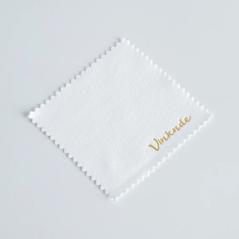DIY Personalized Polishing Cloths Custom Jewelry Earrings Cleaning Cloth With Logo 8x8cm White Black Paper Individually packaged by Reinvent Yourself