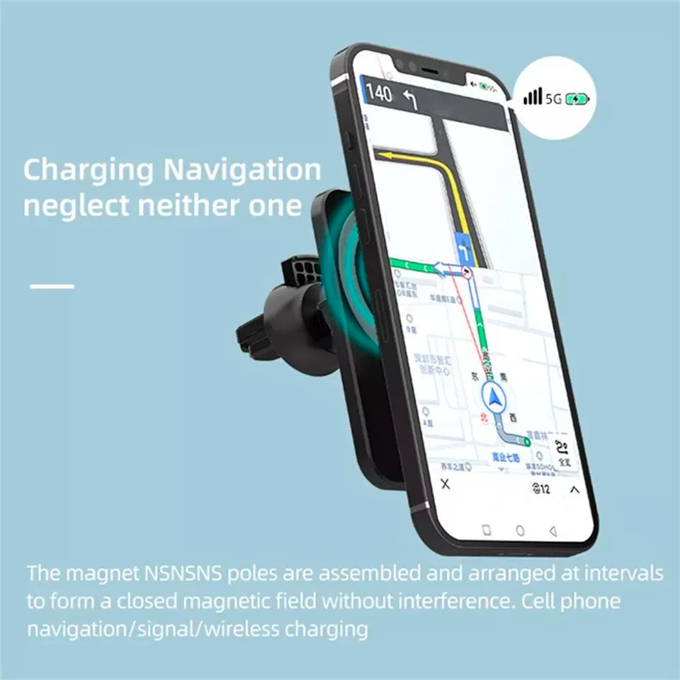 UYUXIO 30W Wireless Charger Magnetic Car Phone Holder for iPhone 16 15 14 13 Pro Max 12 Fast Charging Magnet Induction Adapter by Reinvent Yourself