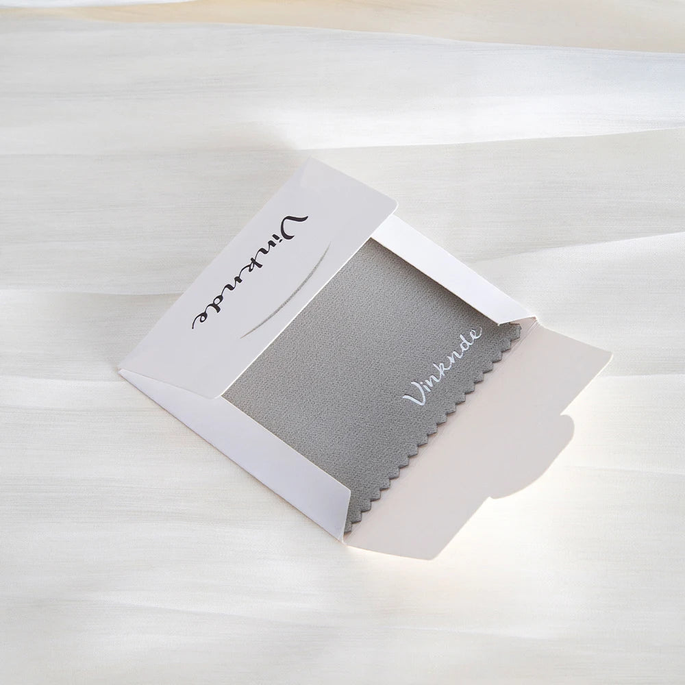 DIY Personalized Polishing Cloths Custom Jewelry Earrings Cleaning Cloth With Logo 8x8cm White Black Paper Individually packaged by Reinvent Yourself