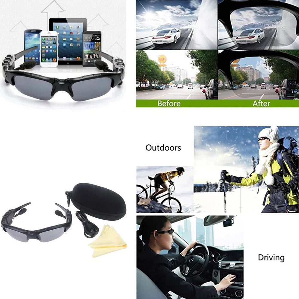 Bluetooth Hiking Eyewear Smart Glasses Stereo Listening Wireless Headset UV-Protection Polarized Lenses Sunglasses Headphones by Reinvent Yourself