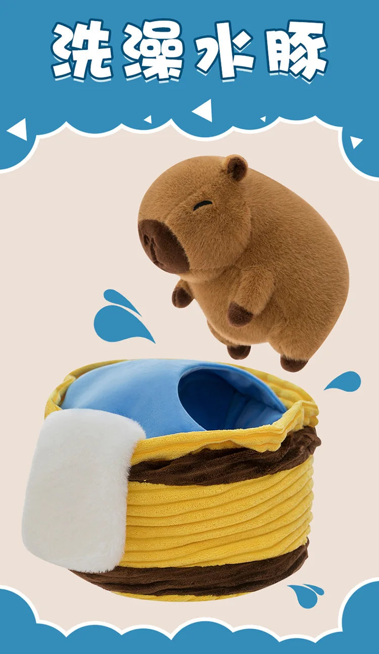 Take a Shower Capybara Plush Toy Stuffed Animals Pillow Hugging Toy Creative Trick Home Decor Play House for Kids Birthday Gifts by Reinvent Yourself