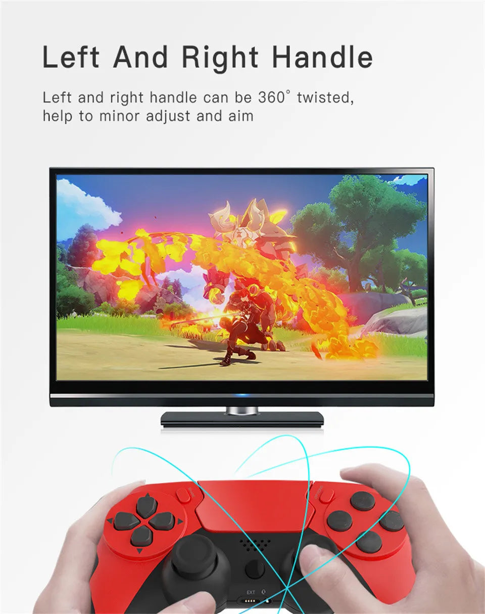 GAMINJA Wireless Controller Bluetooth Gamepad Double Vibration 6Axis Joypad Touchpad Microphone Earphone Port For PS4 PS3 PC by Reinvent Yourself