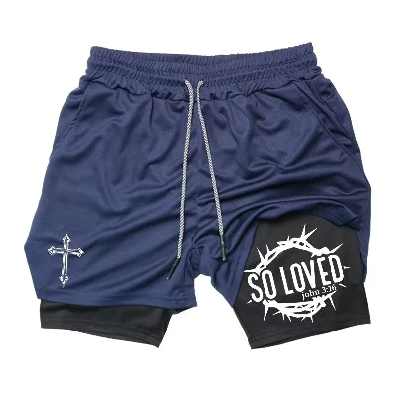2-in-1 sports running shorts men's sports fast drying shorts sports gym performance shorts by Reinvent Yourself