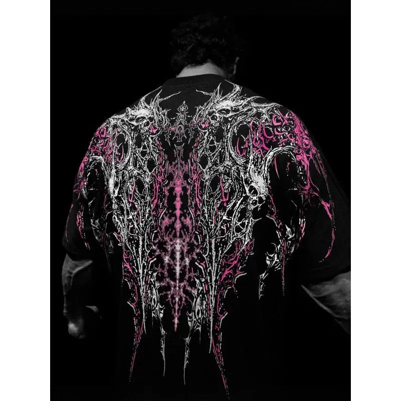 New High-Quality Cotton Men'S Short Sleeves American Style Trendy Brand Dark Style Sports Casual Men'S Oversized Shirt T-Shirt by Reinvent Yourself