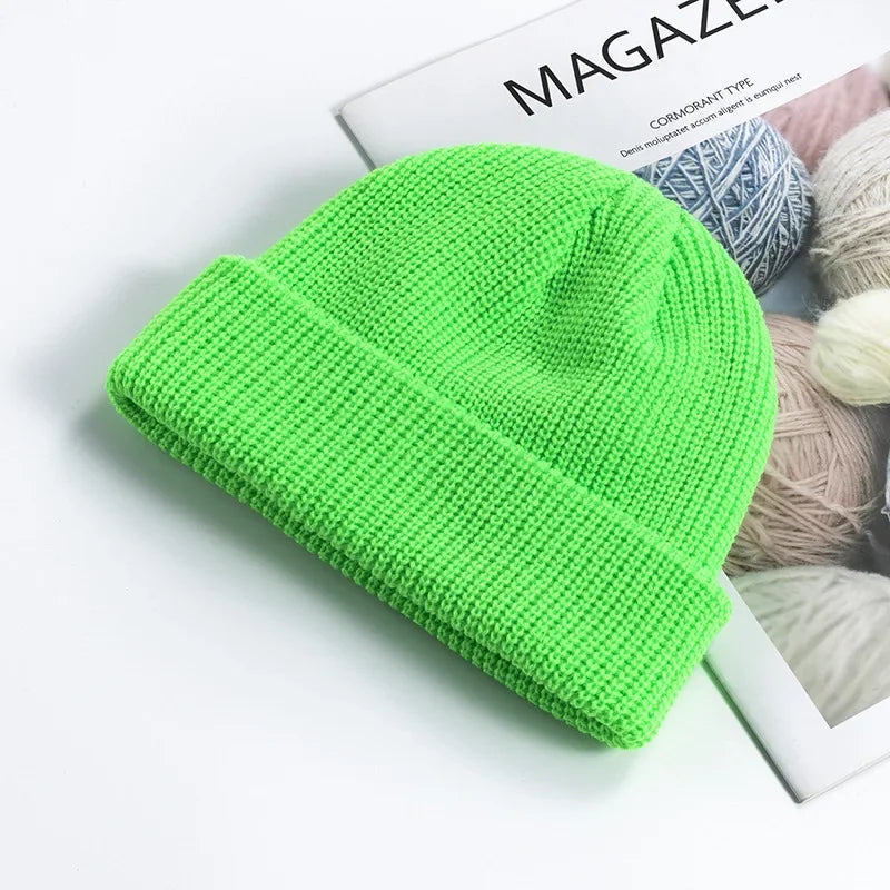 Knitted Hat for Men & Women Caps Wool Fashion Simple Warm Skullies Beanies Solid Autumn Winter Beanie Cap Trendy Style by Reinvent Yourself
