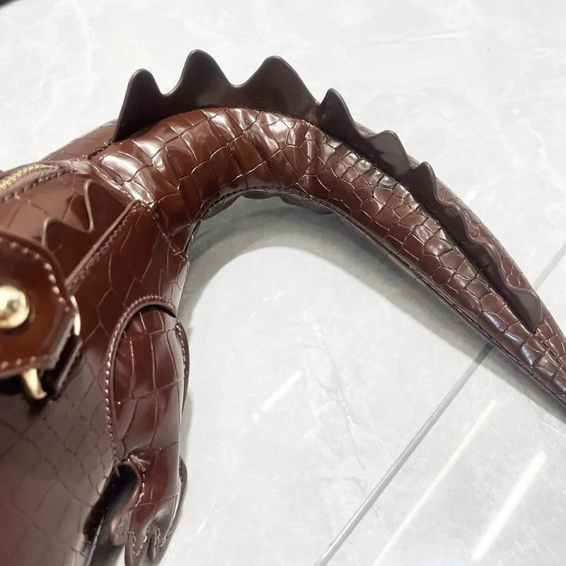 2025 Luxury Designer Unique and Creative 3D Crocodile-shaped Women's Handbags Lady Funny Handmade Tote Bag Trendy Crossbody Bag by Reinvent Yourself