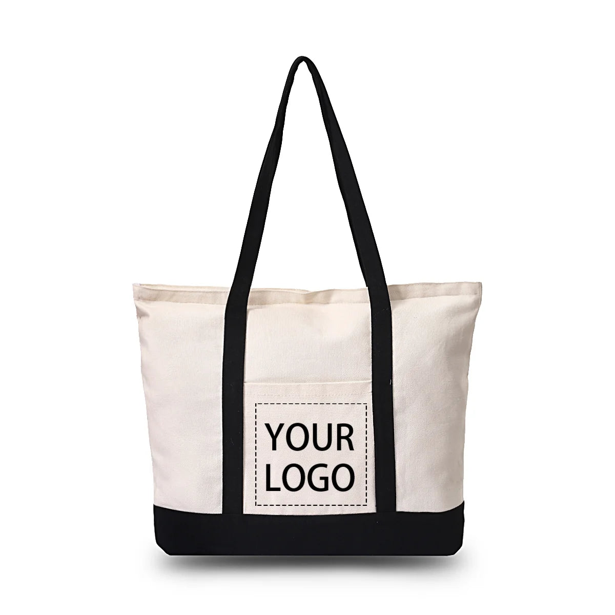 Customizable Tote Bag for Women - Reusable Cotton Canvas Grocery Bag with Logo Printing, Eco-Friendly Shoulder Handbag by Reinvent Yourself