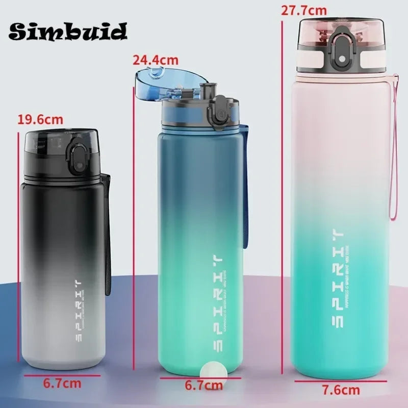 1 Liter Large Capacity Sports Water Bottle Leak Proof Colorful Plastic Cup Drinking Outdoor Travel Portable Gym Fitness Jugs by Reinvent Yourself