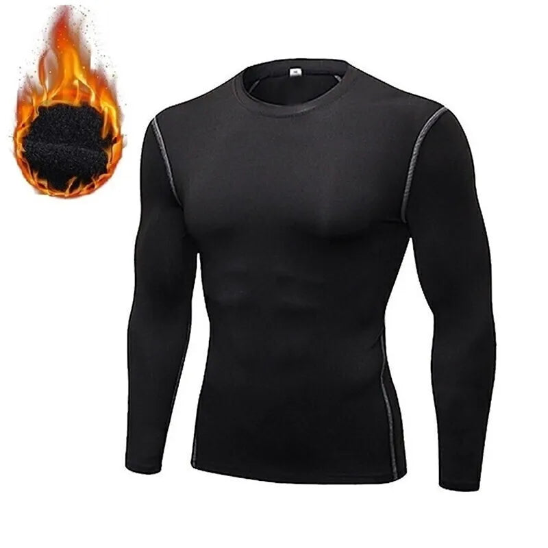 New Winter Warm Men Fleece Thermal Undershirts Long Johns Underwear Set Compression Tights Fitness Sports Tracksuit Set Shirt by Reinvent Yourself