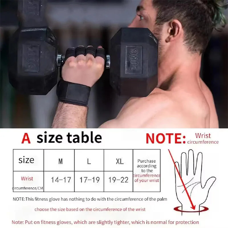 Fitness Men Women Gloves Gym Weightlifting Half Finger Wrist-Protecting Gloves Training Dumbbells Anti-Callus Anti Slip Gloves by Reinvent Yourself