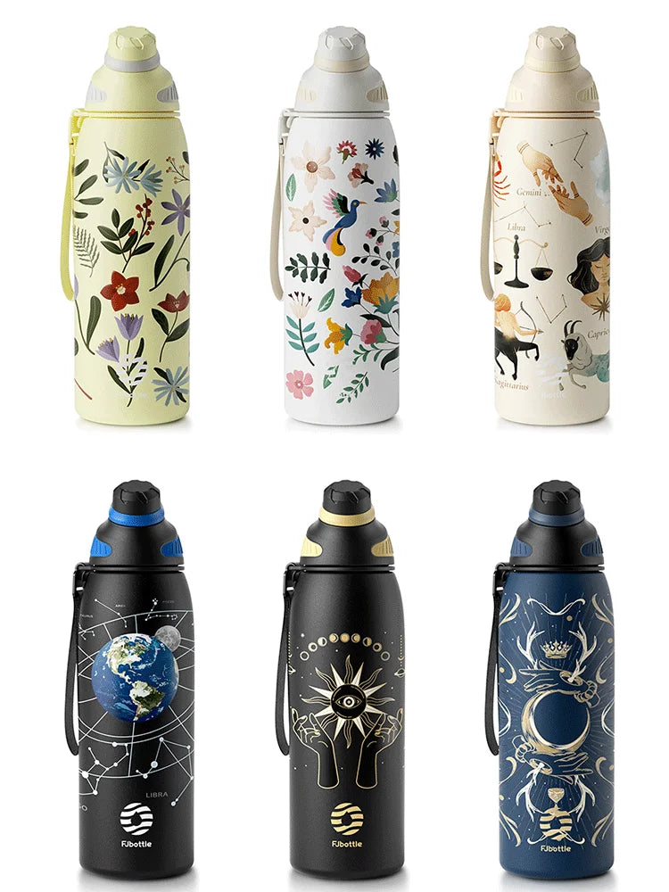 Fjbottle Thermo bottle With Magnetic Lid Outdoor Sport Stainless Steel Water Bottle Keep Cold Insulated Vacuum Flask 1000ml by Reinvent Yourself
