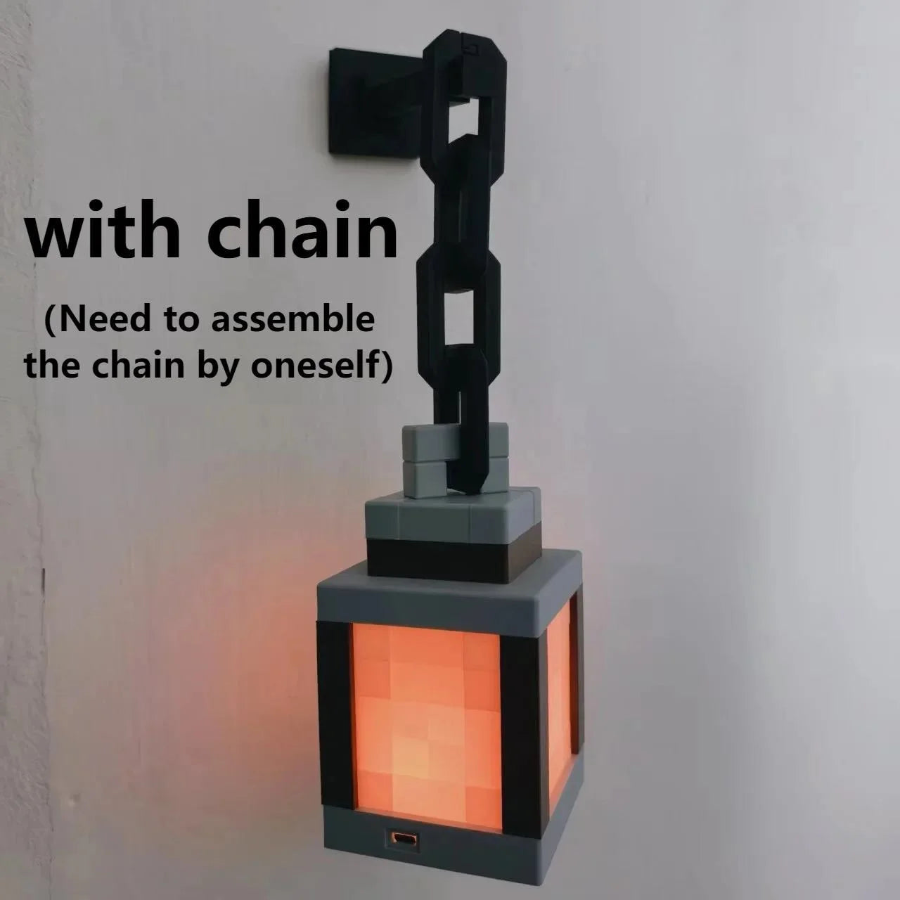 Pixel Style Wall Night Light USB Creative My Worlds Hanging Lantern For Bedroom & Gaming Decor Atmosphere Lamp For Boys Room by Reinvent Yourself
