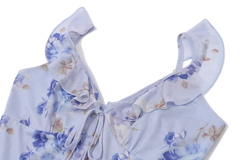 Summer Flower Printed Women's Sexy Low-cut Dress Sleeveless Backless Slim Sling Dresses 2026 Beach Vacation Lady Vestidos by Reinvent Yourself