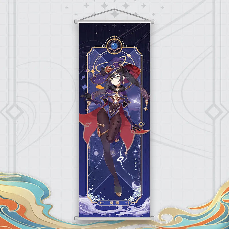 Xiao Yelan Kazuha Hutao Genshin Impact Scroll Canvas Wall Hanging Painting Home Decor Anime Poster Wall Art Room Decoration by Reinvent Yourself