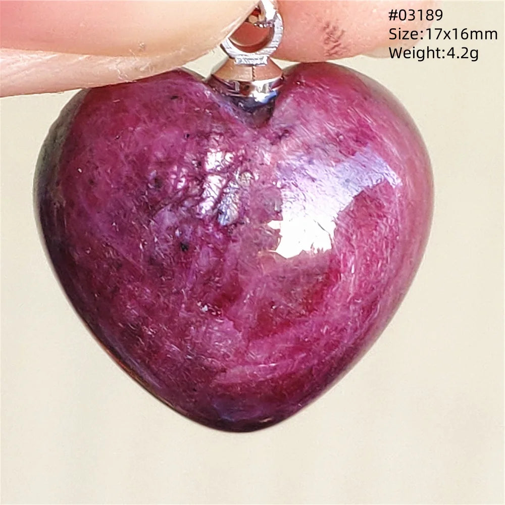 Natural Red Ruby Pendant Jewelry Love Heart Watermelon Ruby Zoisite Necklace Women Men 925 Sterling Silver AAAAA by Reinvent Yourself