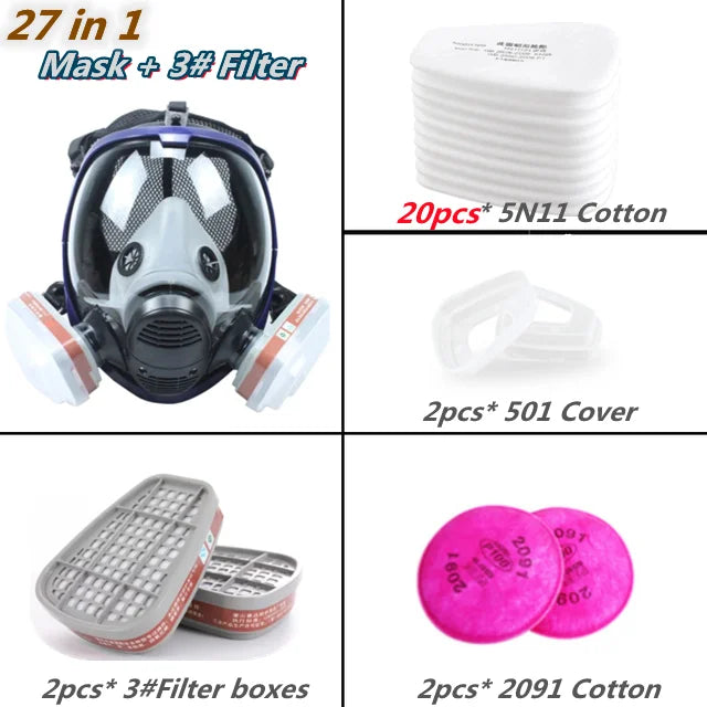 Chemical Gas Mask 6800 Dust Respirator Anti-Fog Full Face Mask Filter For Industrial Acid Gas, Welding Spray Paint Insecticide by Reinvent Yourself