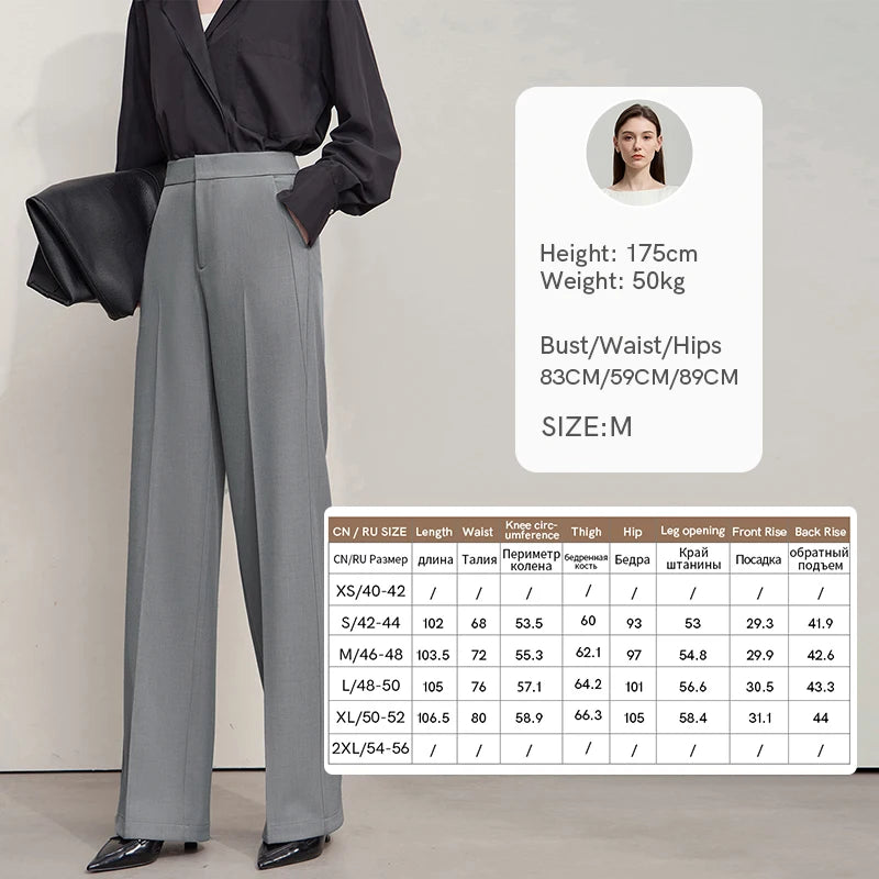 AMII Minimalist Women's Pants 2025 Autumn Solid Elegant Office Lady Simple Trousers Casual Loose Pants Woman Clothing 12553003 by Reinvent Yourself