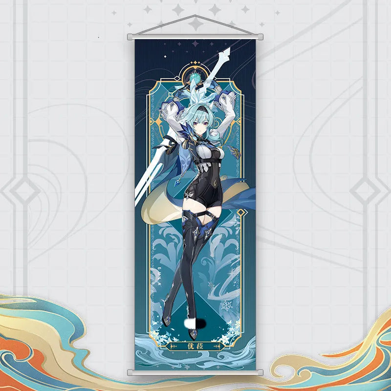 Xiao Yelan Kazuha Hutao Genshin Impact Scroll Canvas Wall Hanging Painting Home Decor Anime Poster Wall Art Room Decoration by Reinvent Yourself