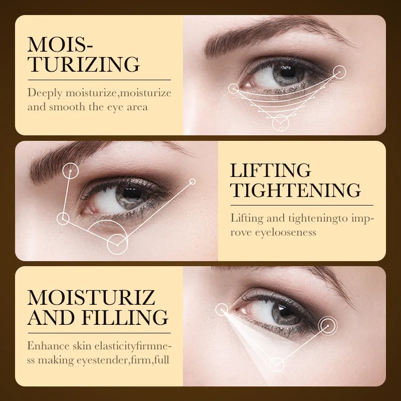 24k Gold Hyaluronic Acid Eye Cream Anti Dark Circles Eye Bags Firming Moisturizing Eyes Skin Care Prodcuts by Reinvent Yourself