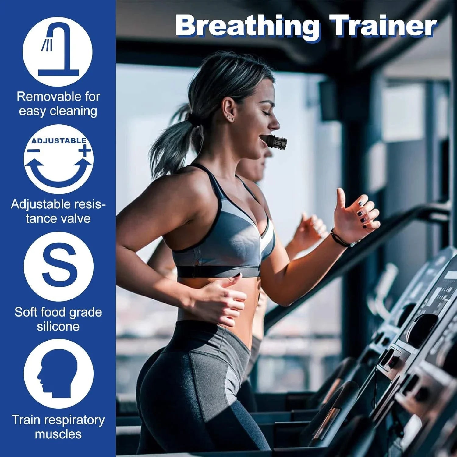 Breathing Trainer Lung Flexer Durable Fitness Exerciser Increases Lung Capacity Breath Adjustable Levels Respiratory Deep Breath by Reinvent Yourself