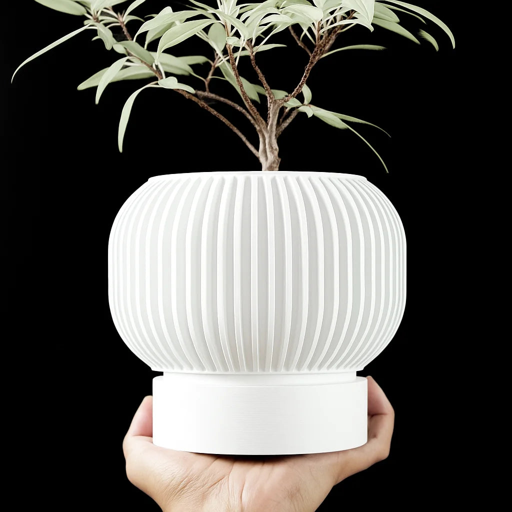 Modern Minimalist 3D Printed Plant Pot – Biodegradable Flower Planter for Home Decor, Eco-Friendly Sustainable Gift (Yuso) by Reinvent Yourself