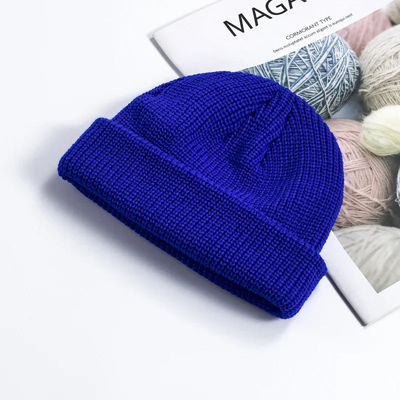 Knitted Hat for Men & Women Caps Wool Fashion Simple Warm Skullies Beanies Solid Autumn Winter Beanie Cap Trendy Style by Reinvent Yourself