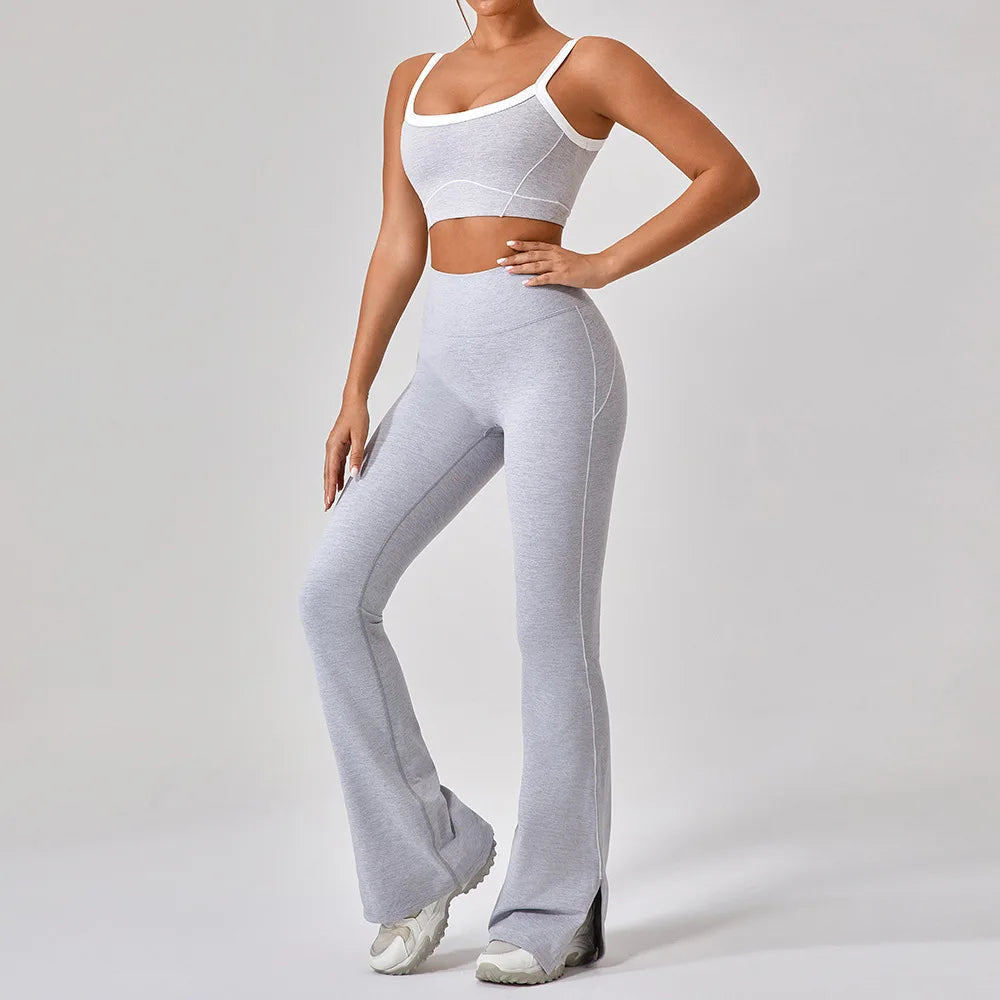 Women's 2024 New INS Network Red Same Hip Lift Body-Tight Sports Fitness One-Piece Yoga 2 Pieces Set by Reinvent Yourself