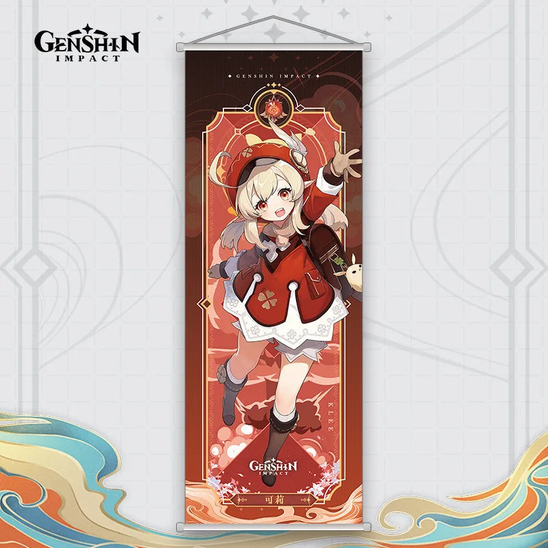 Xiao Yelan Kazuha Hutao Genshin Impact Scroll Canvas Wall Hanging Painting Home Decor Anime Poster Wall Art Room Decoration by Reinvent Yourself