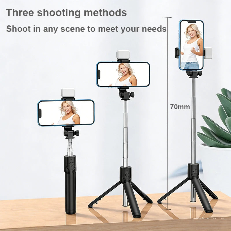Portable Bluetooth Selfie Stick Mobile Tripod Holder with Remote Shutter Extendable Wireless Remote Retractable Phone Stand by Reinvent Yourself