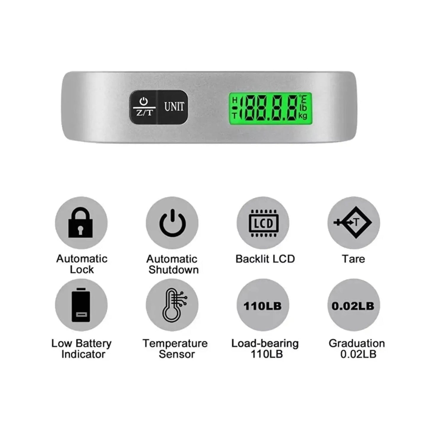 Luggage Scale 110lb 50kg Digital Handheld Portable Hanging Baggage Scale for Travel Suitcase Weight Scale by Reinvent Yourself