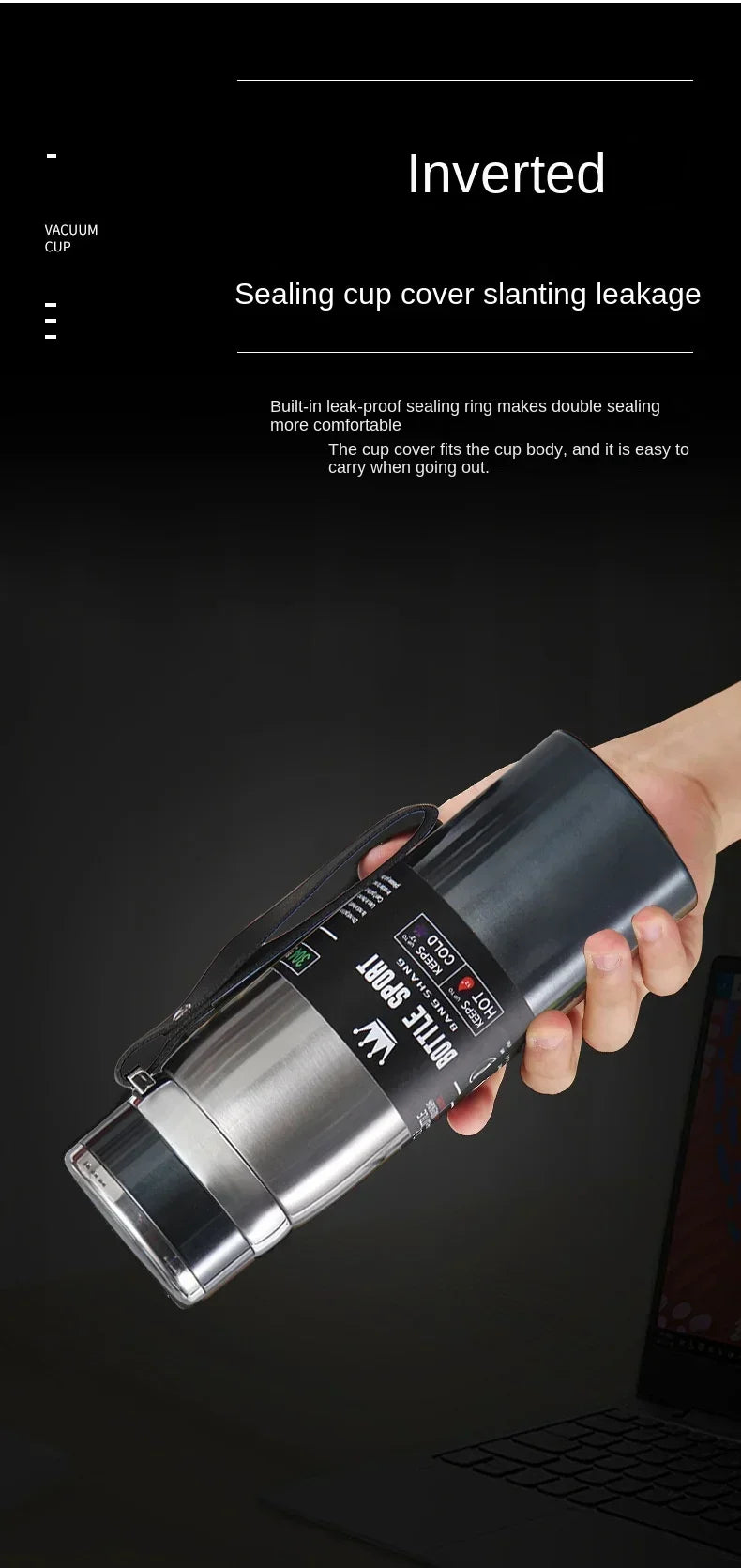 1L Thermal Water Bottle Keep Cold and Hot Water Bottle Thermos for Water Tea Coffee Vacuum Flasks Stainless Steel Thermos Bottle by Reinvent Yourself