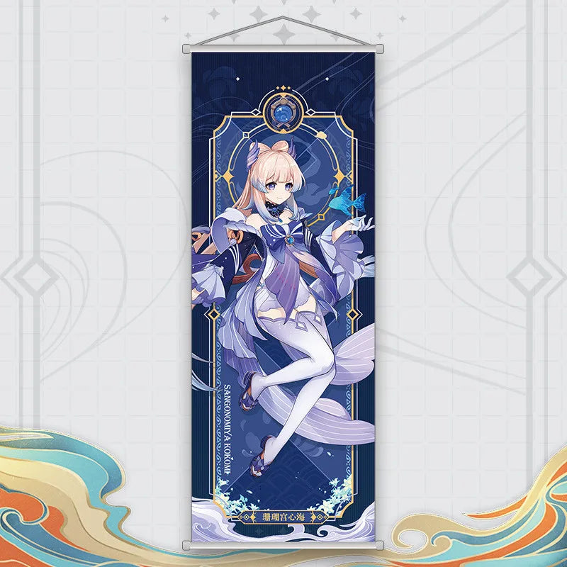 Xiao Yelan Kazuha Hutao Genshin Impact Scroll Canvas Wall Hanging Painting Home Decor Anime Poster Wall Art Room Decoration by Reinvent Yourself