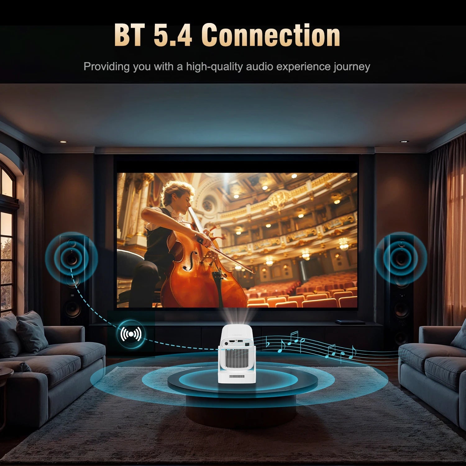 Magcubic HY310 Auto Focus Projector 1080P Native 4K 330ANSI Android 11 WiFi6 BT5.4 Mini Outdoor Movie Projector with Air Mouse by Reinvent Yourself