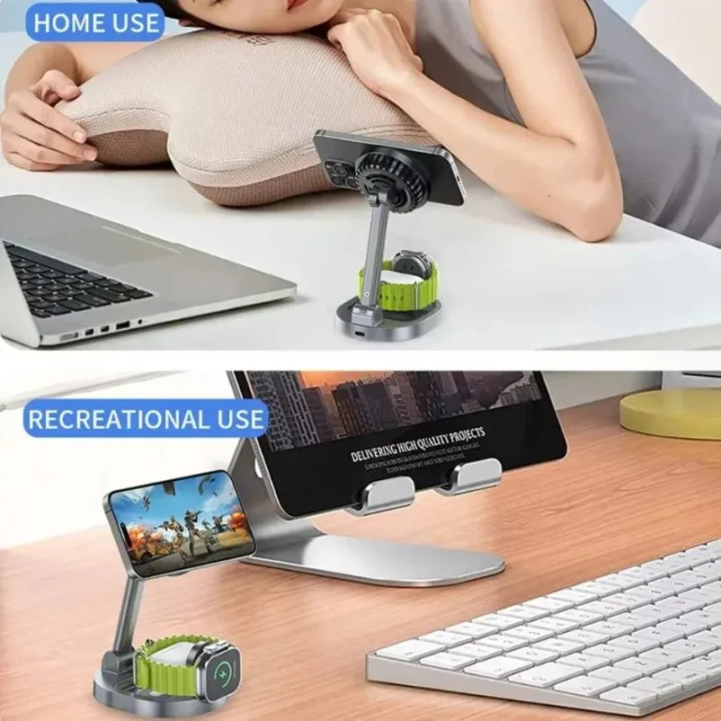 3 in 1 Foldable Fast Charging Station Ice Cooling Magnetic Wireless Charger Stand For Phone 16 15 14 13 12 IWatch 9 8 7 AirPods by Reinvent Yourself