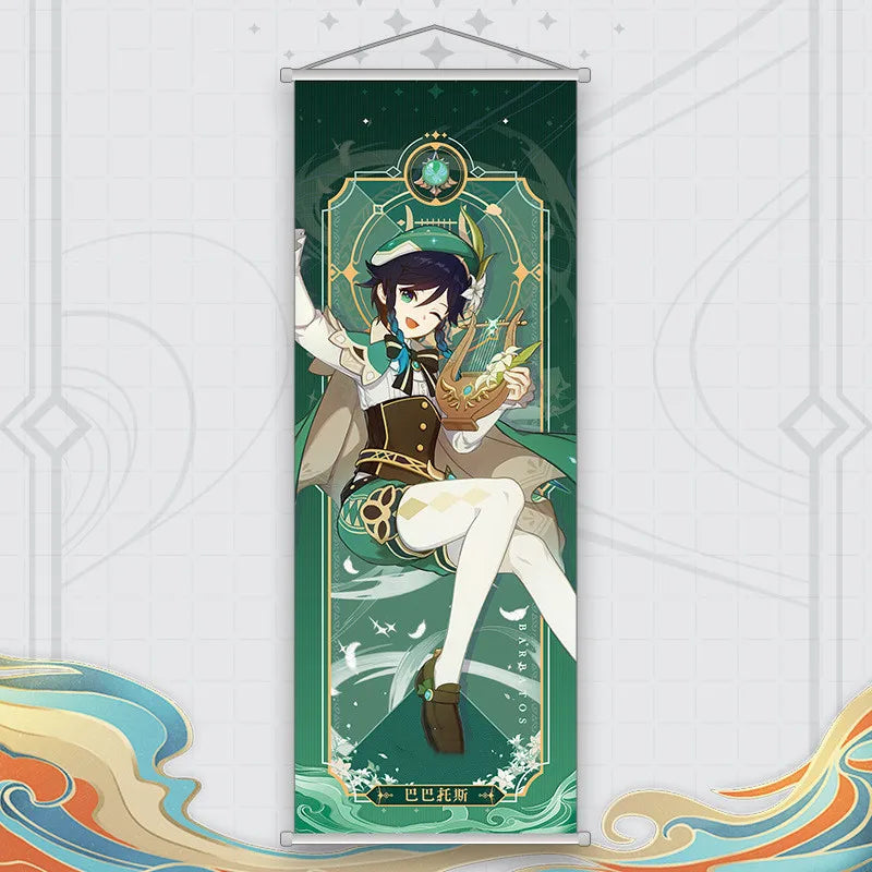 Xiao Yelan Kazuha Hutao Genshin Impact Scroll Canvas Wall Hanging Painting Home Decor Anime Poster Wall Art Room Decoration by Reinvent Yourself