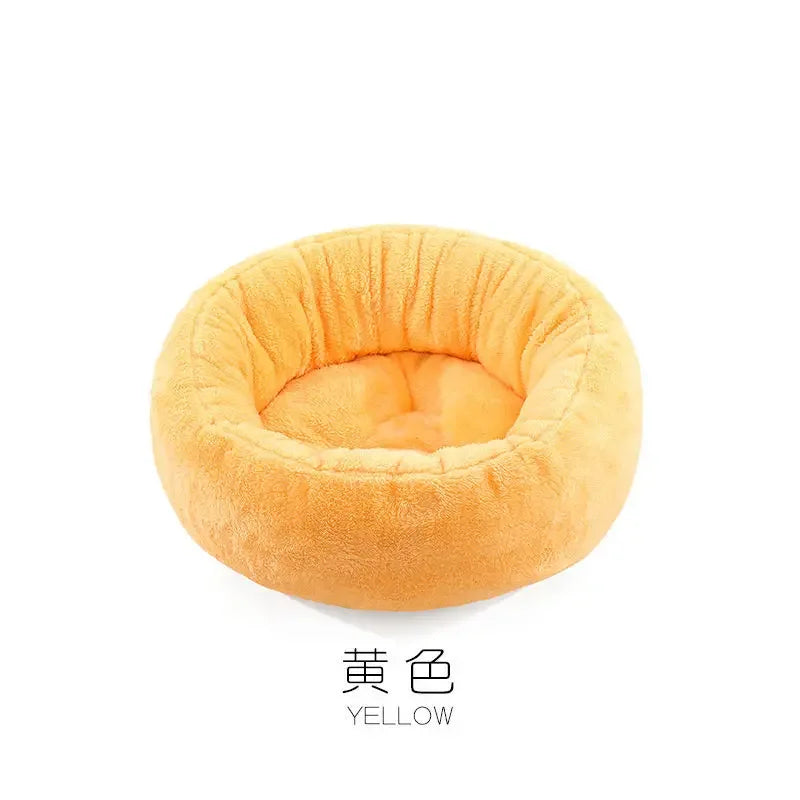 Pet Bed Warming Small Dog House Soft Sofa Donut Cat Bed Warming Indoor Round Pillow Kennel Cuddler Faux Fur Puppy Mat Dog Beds by Reinvent Yourself