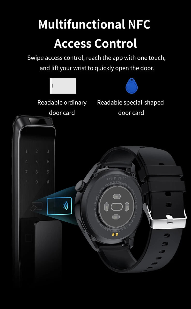 LIGE NFC Access Control Smart Watch Men Bluetooth Call Sport Fitness Men's Wristwatch Heart Rate Monitor Waterproof Smartwatch by Reinvent Yourself