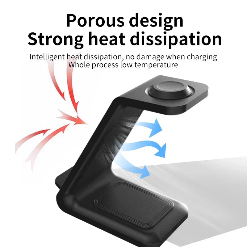30W 3 In 1 Wireless Charger Stand Dock For iPhone 15 14 13 12 11 XS Apple Watch 8 7 AirPods Induction Fast Charging Station by Reinvent Yourself