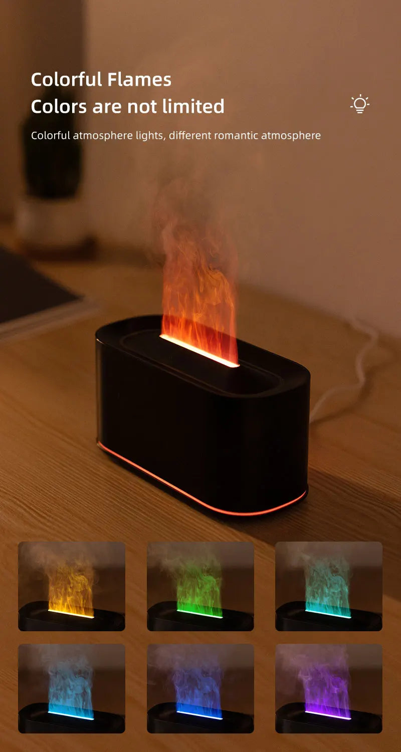 Essential Oil Diffuser,Flame Colorful Water Vapor Fire Humidifier for Aromatherapy Aroma Therapy Machine Room,Flame Diffuser by Reinvent Yourself