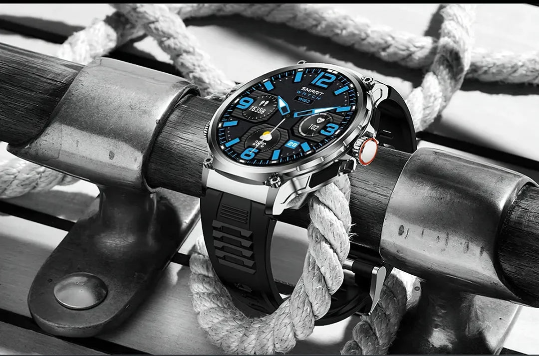 New Military Smart Watch Men 710 mA Waterproof Outdoor Sport Fitness Watches Health Monitor BT Call Smart Watch Men by Reinvent Yourself