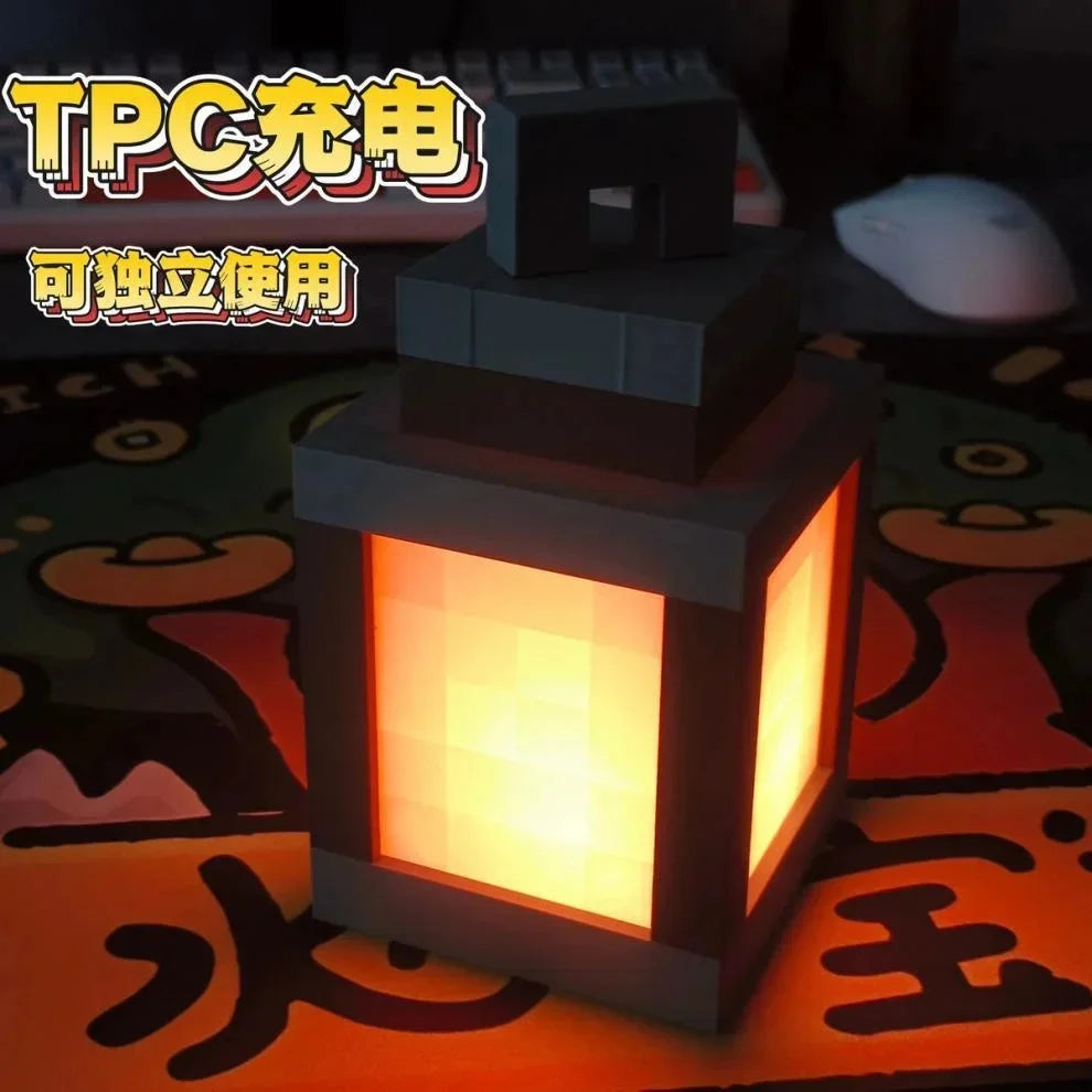 Pixel Style Wall Night Light USB Creative My Worlds Hanging Lantern For Bedroom & Gaming Decor Atmosphere Lamp For Boys Room by Reinvent Yourself