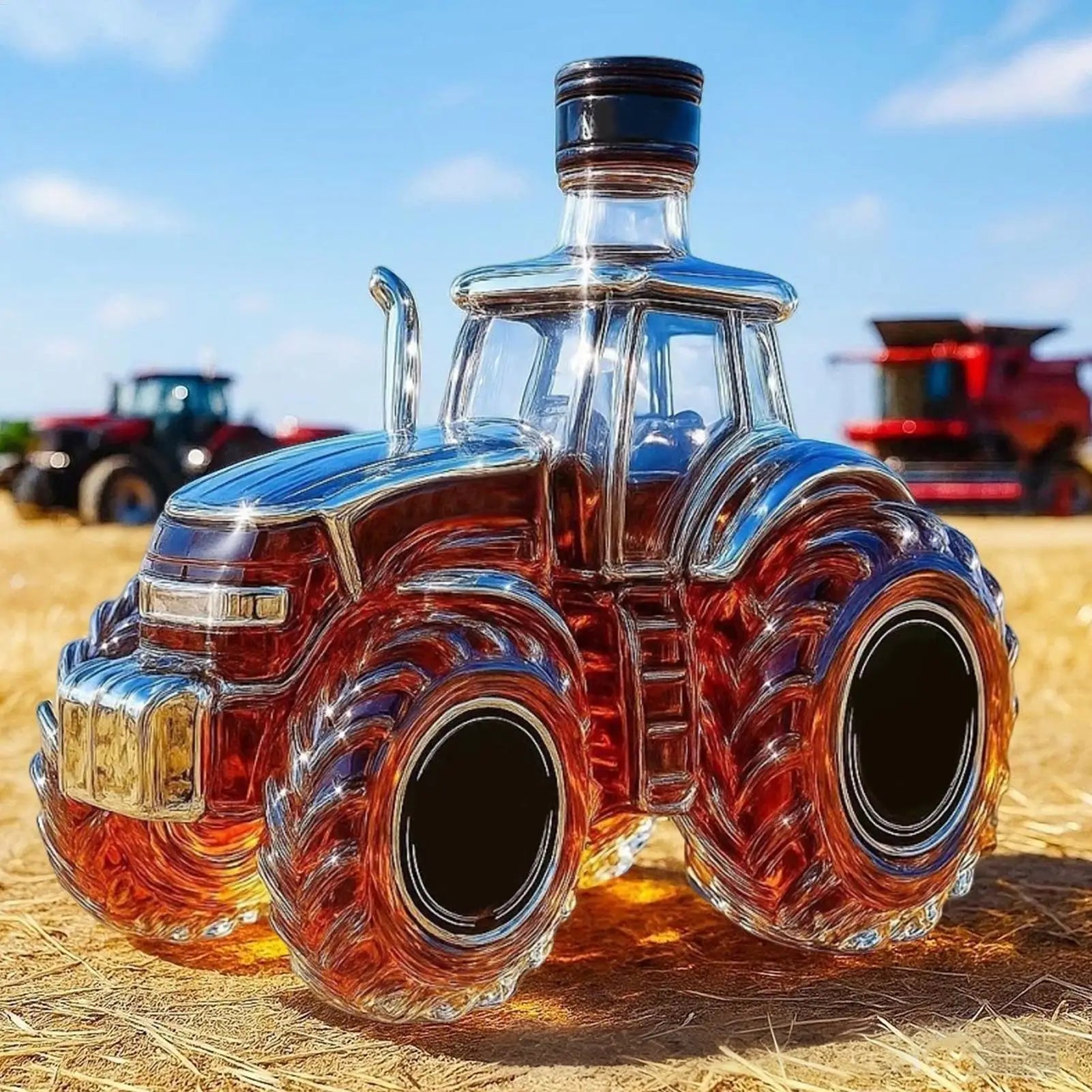 300ml/350ML Whiskey Glass Bottles Tractor shape Alcohol Decanters Home Decor Empty Car Whiskey Decanter Tequila Bottle For Offic by Reinvent Yourself