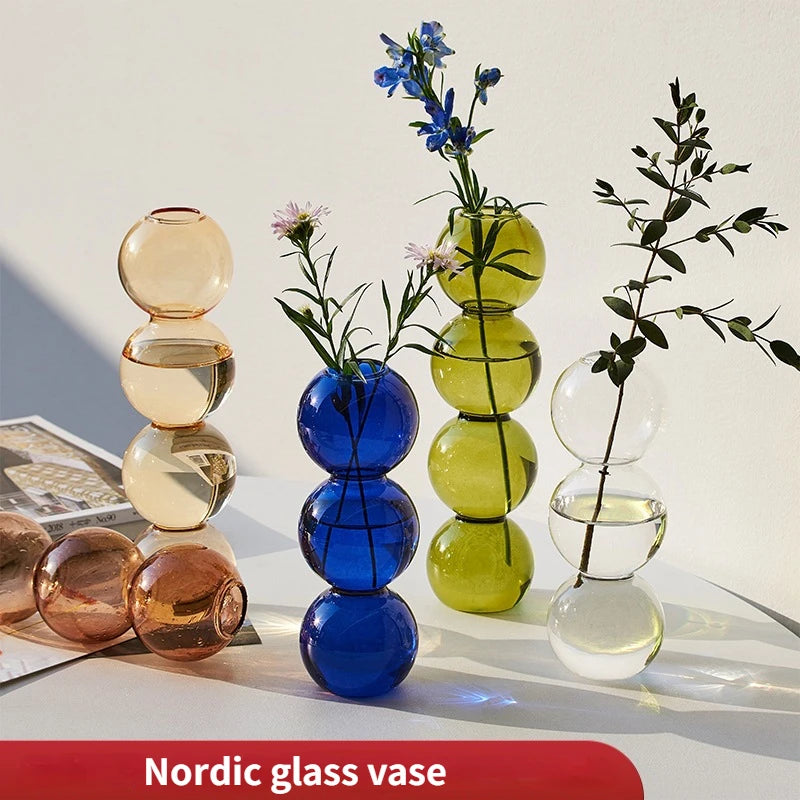 Nordic Glass Vase Home Decor Living Room Decoration Terrarium Flower Vase Plant Pots Decorative Home Accessories Decoration Gift by Reinvent Yourself