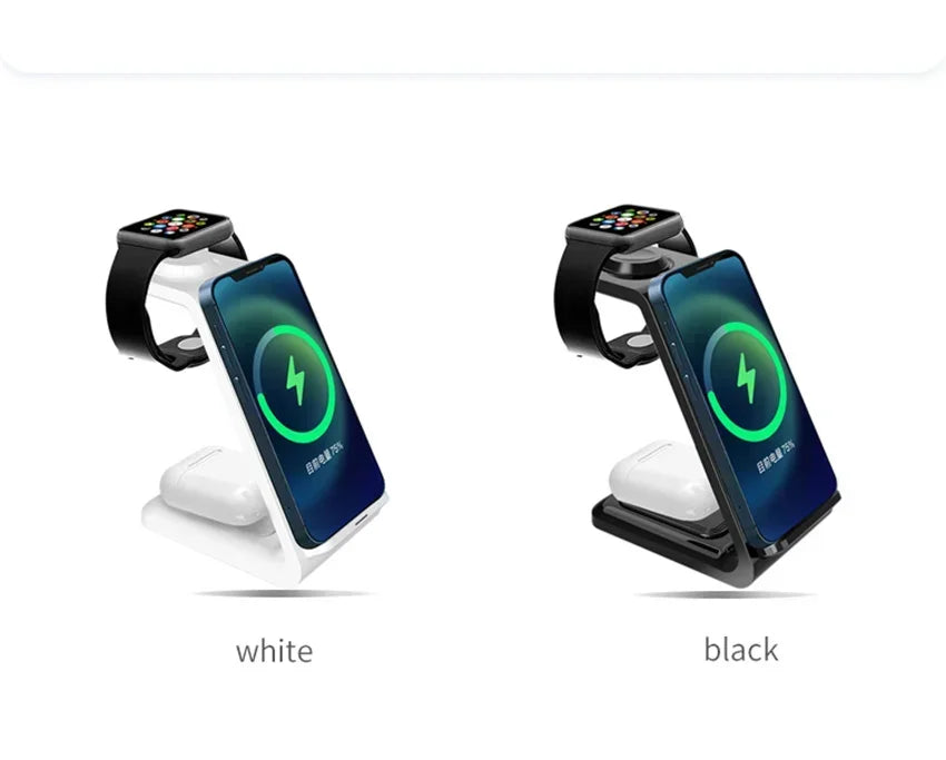 30W 3 In 1 Wireless Charger Stand Dock For iPhone 15 14 13 12 11 XS Apple Watch 8 7 AirPods Induction Fast Charging Station by Reinvent Yourself