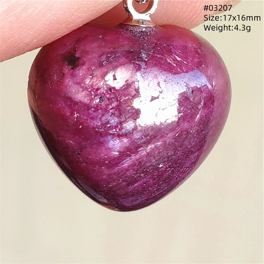 Natural Red Ruby Pendant Jewelry Love Heart Watermelon Ruby Zoisite Necklace Women Men 925 Sterling Silver AAAAA by Reinvent Yourself