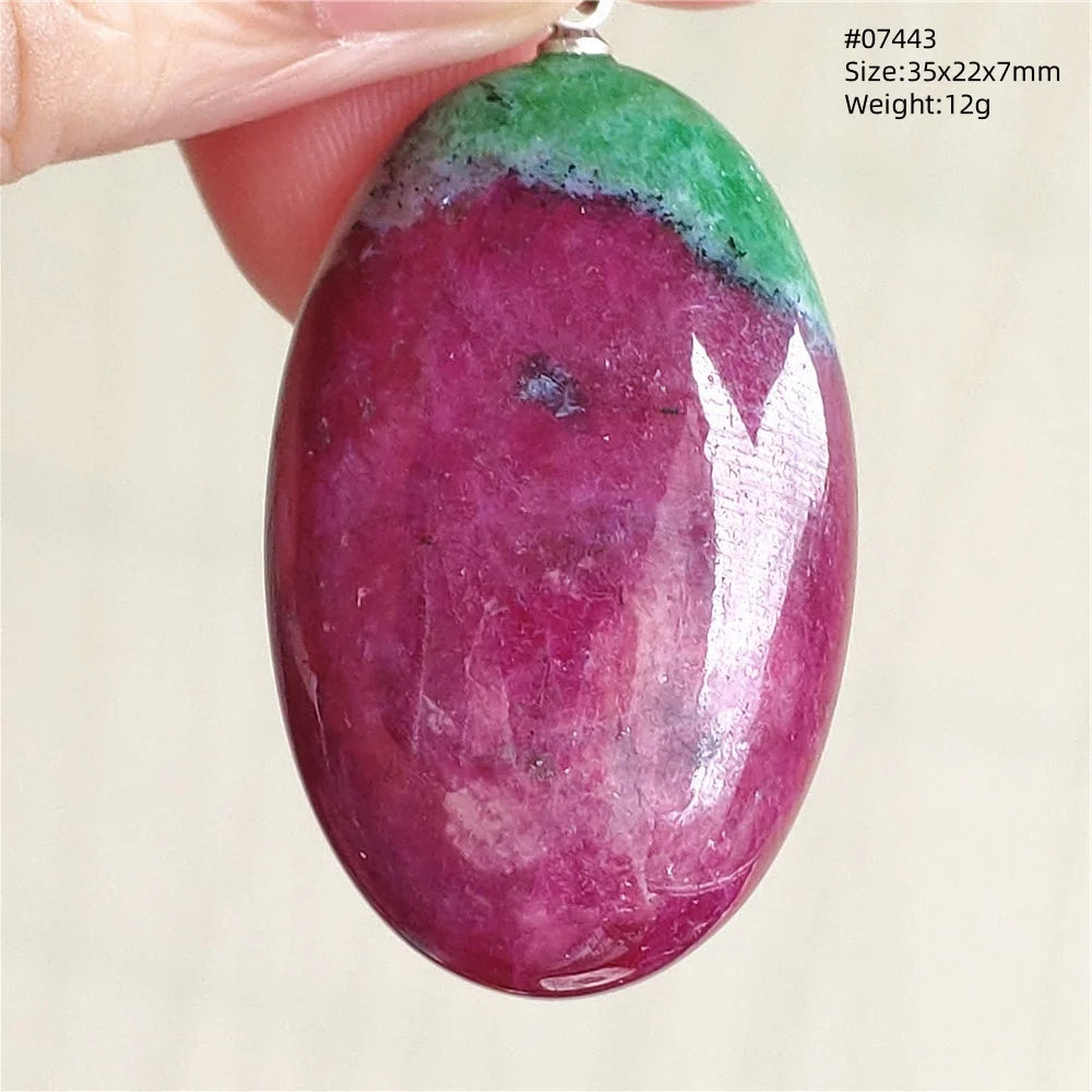Natural Red Ruby Pendant Jewelry Love Heart Watermelon Ruby Zoisite Necklace Women Men 925 Sterling Silver AAAAA by Reinvent Yourself