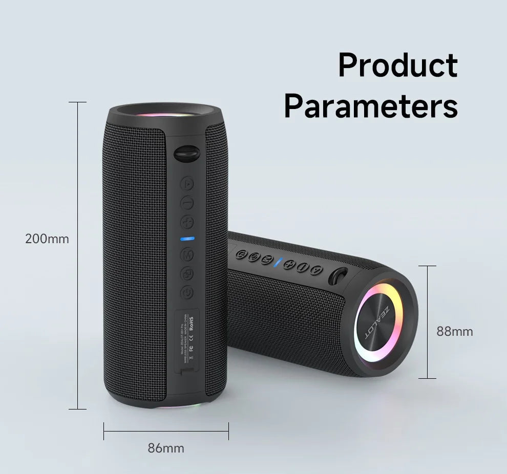 ZEALOT-S51PRO 40W High-power Bluetooth Speaker 3D Stereo Bass Bluetooth Speaker Portable IPX5 Waterproof Suitable TWS Boom Box by Reinvent Yourself